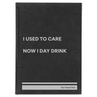 Large black/silver leatherette journal laser etched with 'Day Drink' design