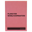 Large pink leatherette journal laser etched with 'World Domination' design