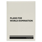 Large white leatherette journal laser etched with 'World Domination' design