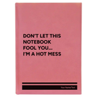Large pink leatherette journal laser etched with 'Hot Mess' design