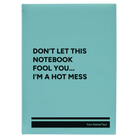 Large teal leatherette journal laser etched with 'Hot Mess' design