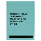 Large teal leatherette sketch book laser etched with 'Brilliant Ideas I Had' design