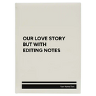 Large white leatherette journal laser etched with 'Our Love Story' design