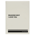 Large white leatherette journal laser etched with 'Reasons Why I Love You' design