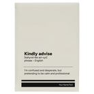 Large white leatherette journal laser etched with 'Kindly Advise' design