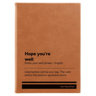 Large rawhide leatherette journal laser etched with 'Hope You're Well' design