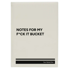 Large white leatherette journal laser etched with 'Notes for my fck it bucket' design