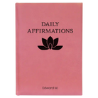 Large pink leatherette sketch book laser etched with 'Daily Affirmations' design