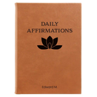 Large rawhide leatherette journal laser etched with 'Daily Affirmations' design