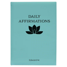 Large teal leatherette journal laser etched with 'Daily Affirmations' design