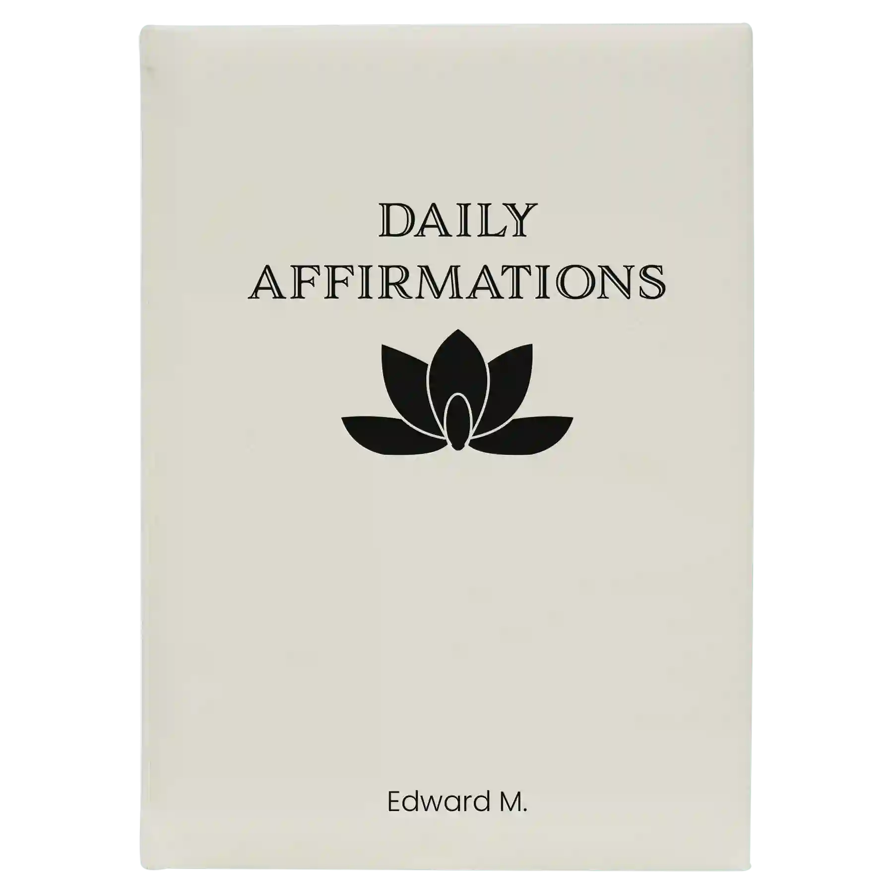 Large white leatherette journal laser etched with 'Daily Affirmations' design