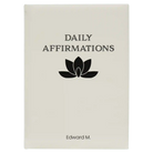 Large white leatherette sketch book laser etched with 'Daily Affirmations' design