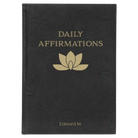 Large black/gold leatherette journal laser etched with 'Daily Affirmations' design