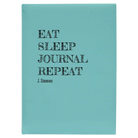 Large teal leatherette journal laser etched with 'Eat Sleep Journal' design