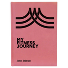 Large pink leatherette journal laser etched with 'Fitness Journey' design