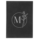 Large black/silver leatherette sketch book laser etched with 'Floral Circle' design