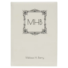 Large white leatherette sketch book laser etched with 'Floral Frame' design