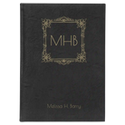 Large black/gold leatherette sketch book laser etched with 'Floral Frame' design