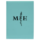 Large teal leatherette sketch book laser etched with 'Flower Initial' design