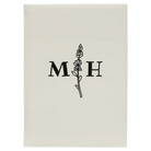 Large white leatherette journal laser etched with 'Flower Initial' design