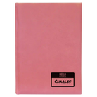 Large pink leatherette sketch book laser etched with 'Hello My Name is' design