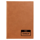 Large rawhide leatherette journal laser etched with 'Hello My Name is' design