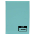 Large teal leatherette sketch book laser etched with 'Hello My Name is' design