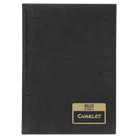 Large black/gold leatherette sketch book laser etched with 'Hello My Name is' design