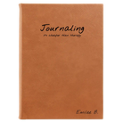 Large rawhide leatherette sketch book laser etched with 'Journaling' design