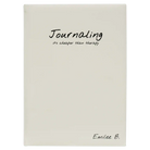 Large white leatherette journal laser etched with 'Journaling' design