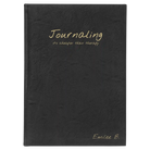 Large black/gold leatherette sketch book laser etched with 'Journaling' design