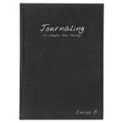 Large black/silver leatherette journal laser etched with 'Journaling' design