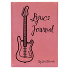 Large pink leatherette journal laser etched with 'Lyrics' design