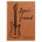 Large rawhide leatherette journal laser etched with 'Lyrics' design