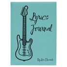 Large teal leatherette journal laser etched with 'Lyrics' design