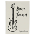 Large white leatherette journal laser etched with 'Lyrics' design