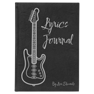 Large black/silver leatherette journal laser etched with 'Lyrics' design