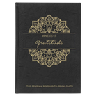 Large black/gold leatherette sketch book laser etched with 'Moments of Gratitude' design