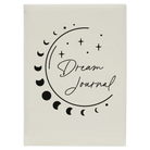 Large white leatherette sketch book laser etched with 'Moon Dream Journal' design