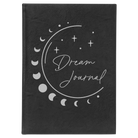 Large black/silver leatherette journal laser etched with 'Moon Dream Journal' design