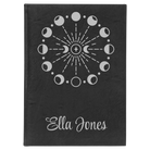Large black/silver leatherette journal laser etched with 'Moon Phase' design