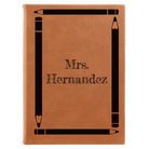 Large rawhide leatherette journal laser etched with 'Pencils' design