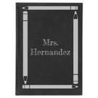 Large black/silver leatherette sketch book laser etched with 'Pencils' design