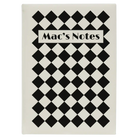Large white leatherette journal laser etched with 'Retro Checker' design