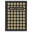 Large black/gold leatherette sketch book laser etched with 'Retro Checker' design