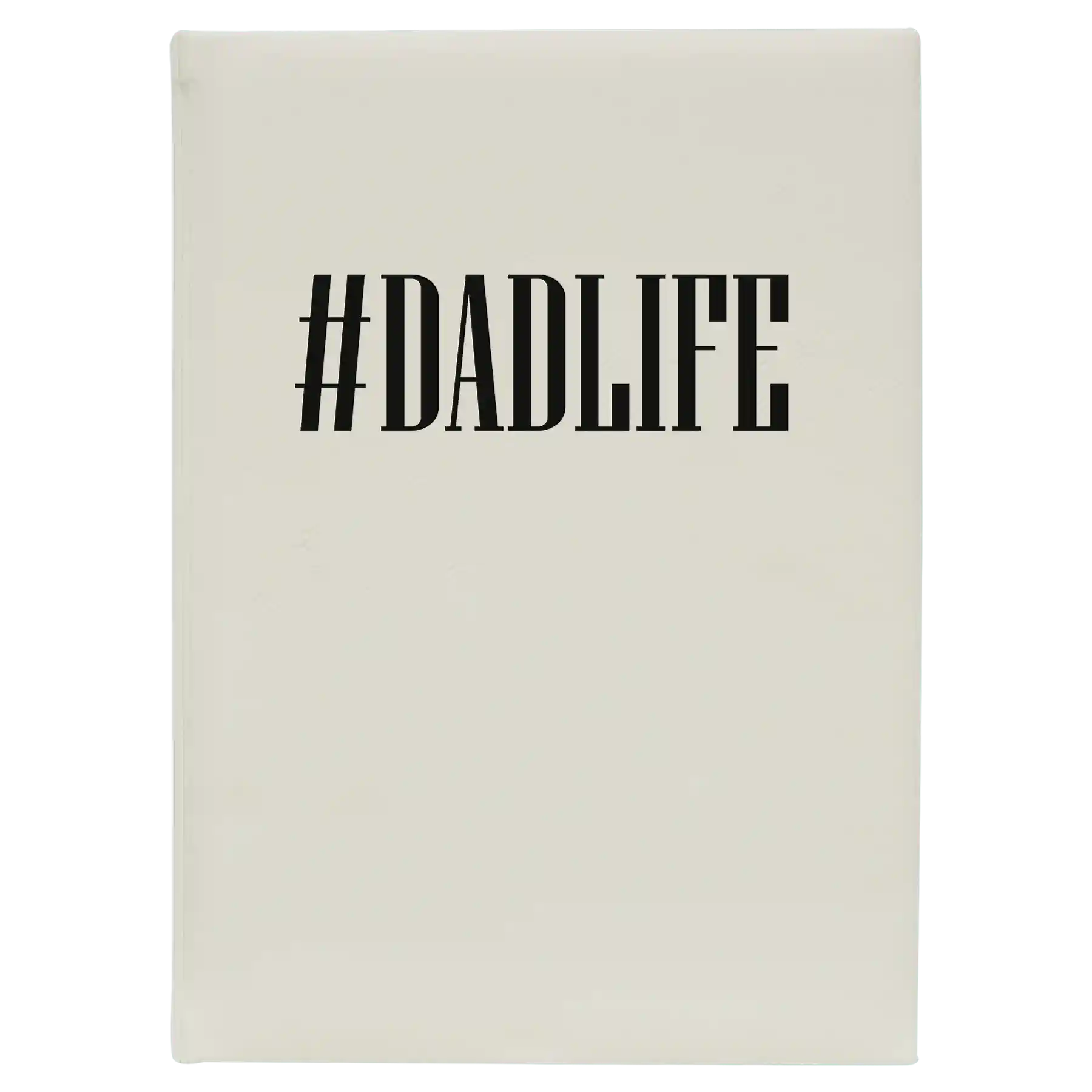 Large white leatherette sketch book laser etched with 'Dadlife' design