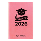 Small pink leatherette journal laser etched with 'Class of V2' design