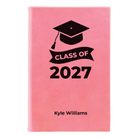 Small pink leatherette sketch book laser etched with 'Class of V2' design