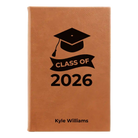 Small rawhide leatherette journal laser etched with 'Class of V2' design