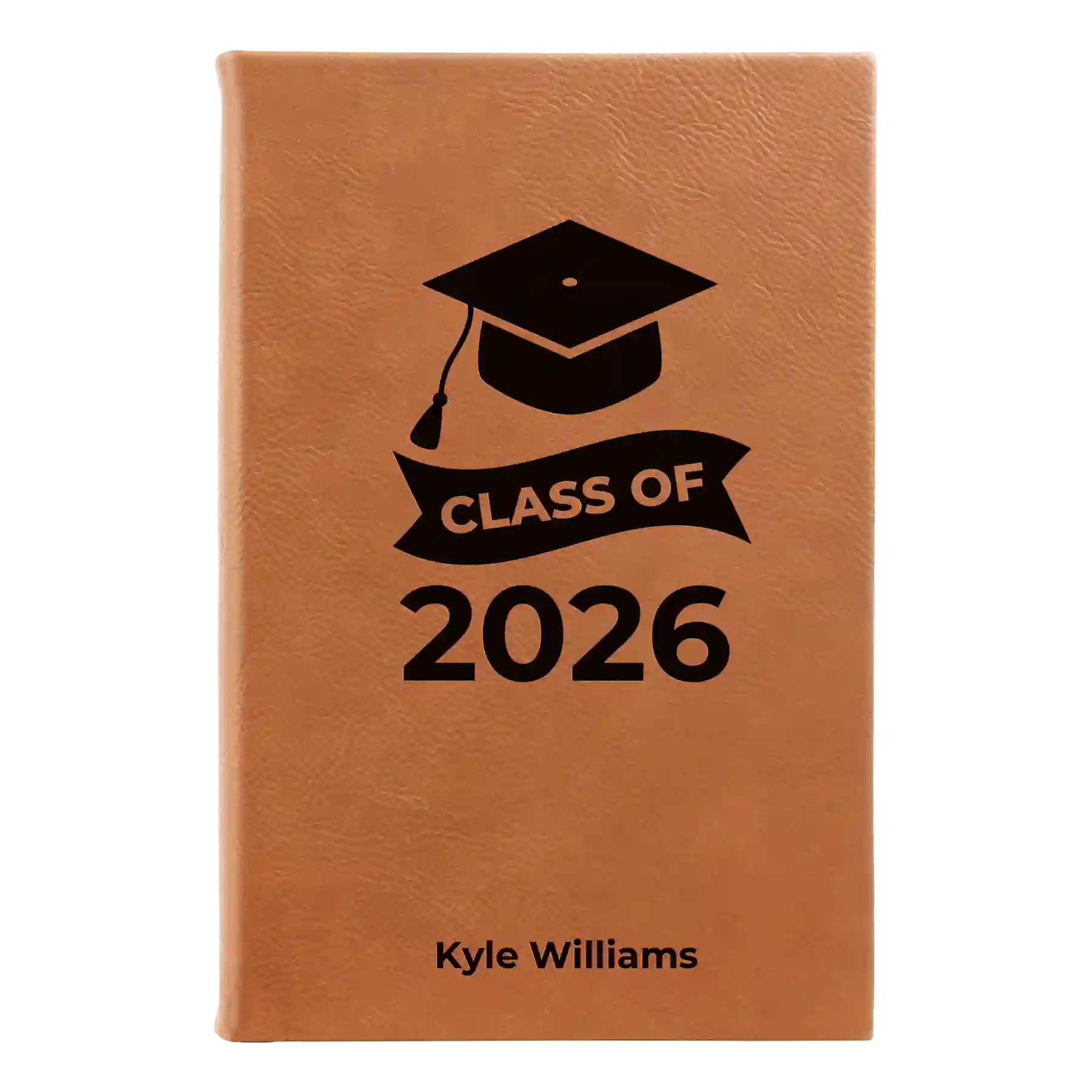 Small rawhide leatherette journal laser etched with 'Class of V2' design